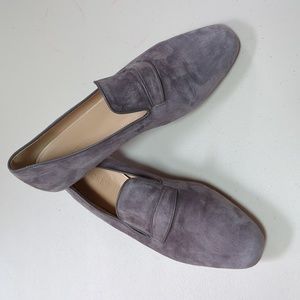 J.Crew, Georgie, gray flat suede loafers. 9.5